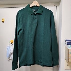 J. Crew Long-sleeve classic piqué polo shirt - Green - Small